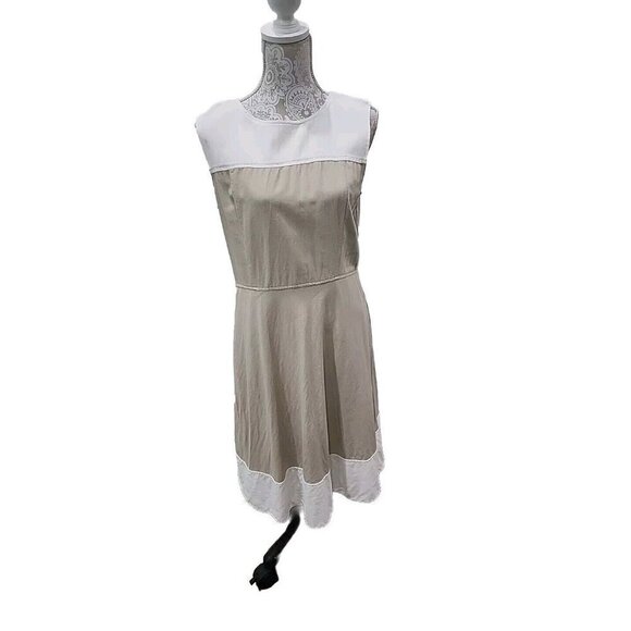 Pendleton Dress Knee Length Sleevesless Linen Blend Colorblock Women's 10 - Picture 1 of 12
